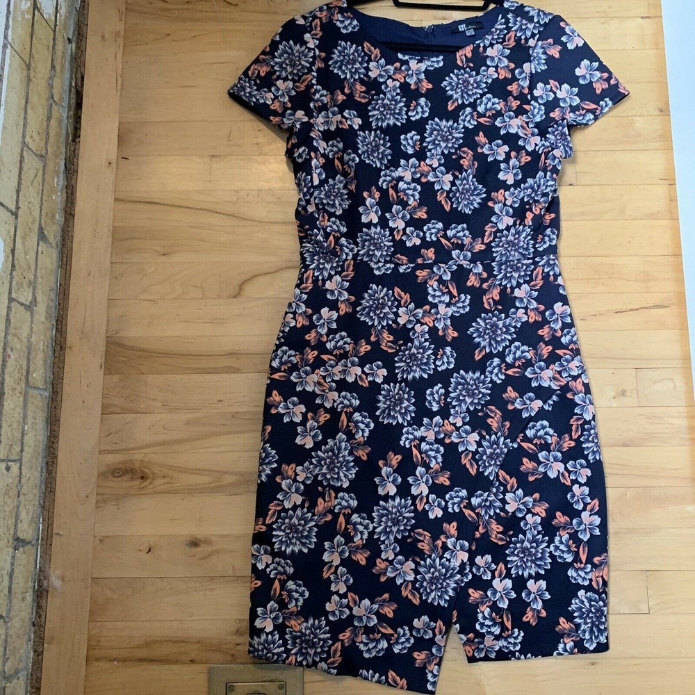 Kut From The Kloth Women's Floral Print Navy Pencil Dress Size 10